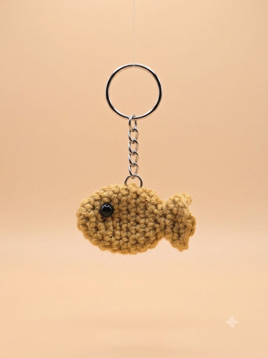 Caramel Fish Keychain — handmade crochet