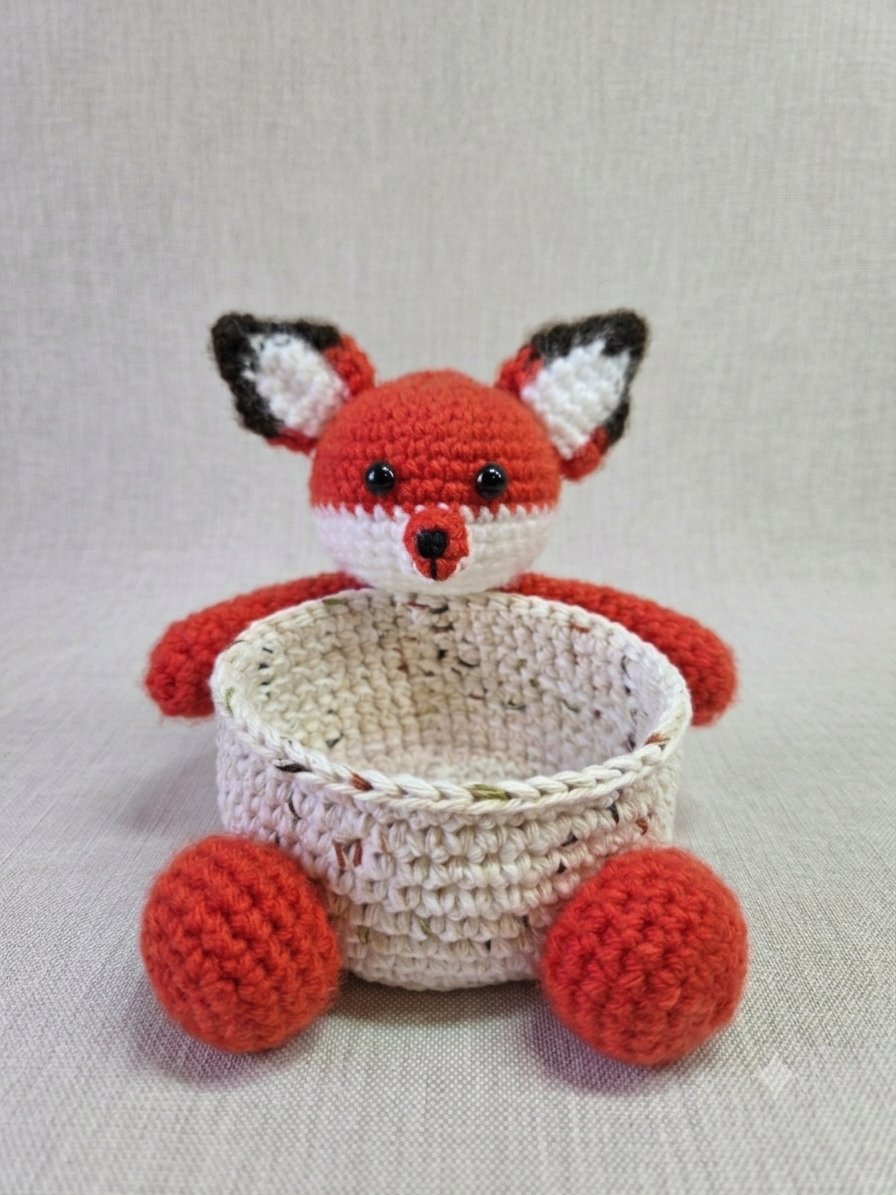 Fox Trinket Basket — handmade crochet