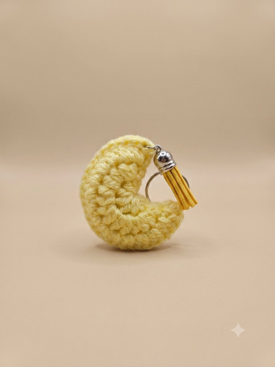 Moon Keychain — handmade crochet Keychain by UNIQLYours